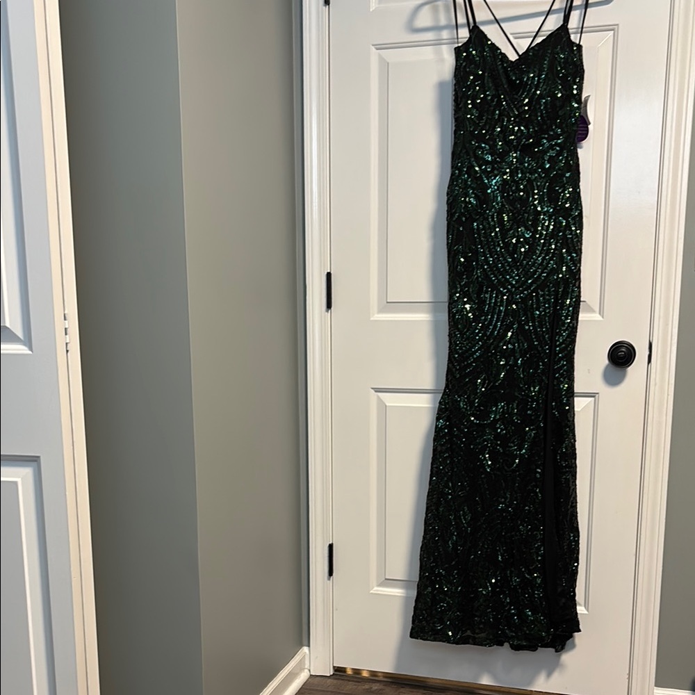 Emerald Green Sequin Gown